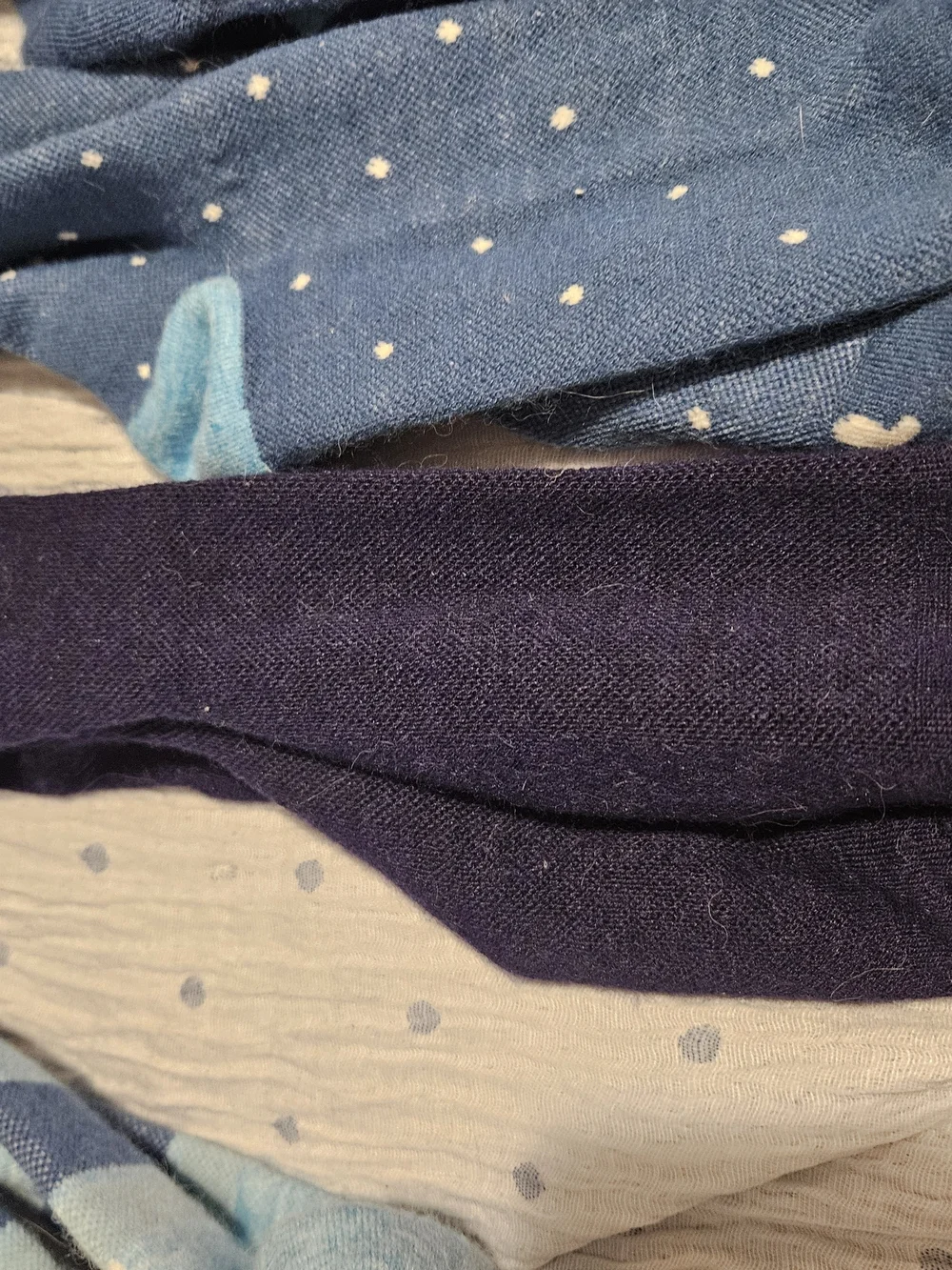 4 Blue Patterned Women's Knee-High Socks Alpaca